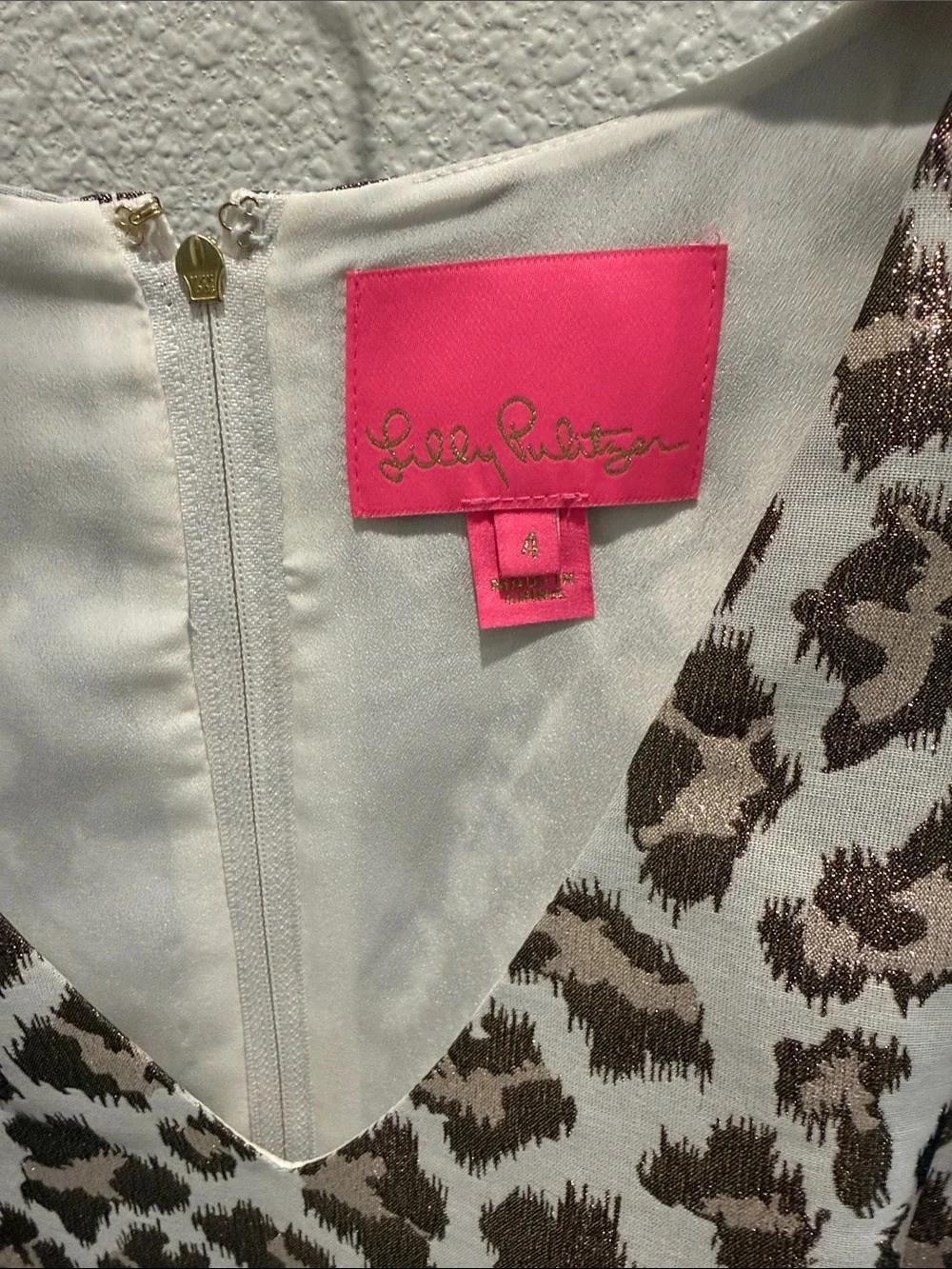 Lilly Pulitzer Brown and White Leopard Mini Dress